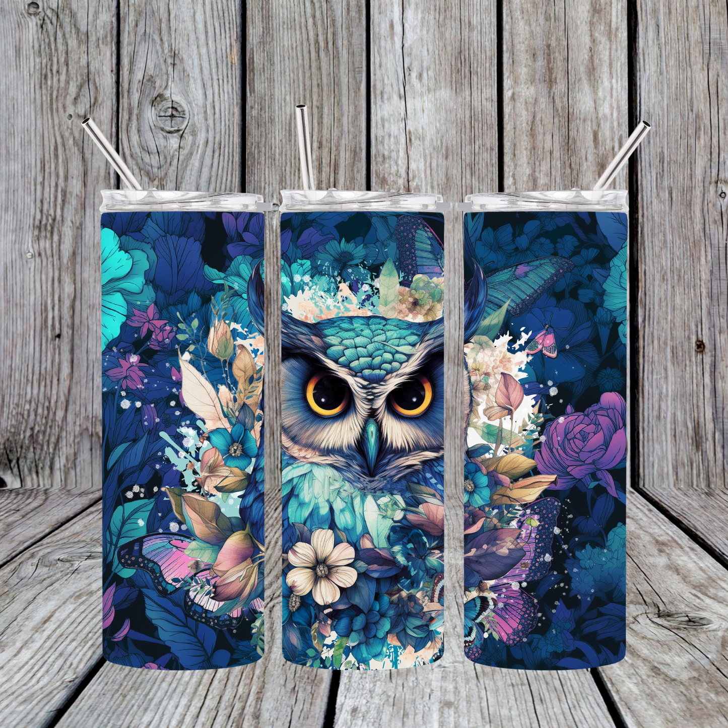 Stainless Steel Sublimated Tumbler Owl