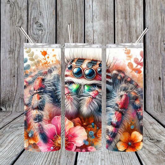 Stainless Steel Sublimated Tumbler Jumping Spider
