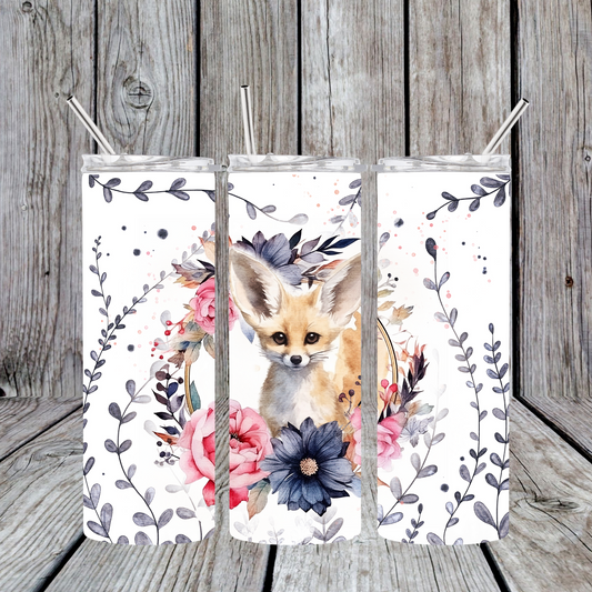 Stainless Steel Sublimated Tumbler Fennec Fox