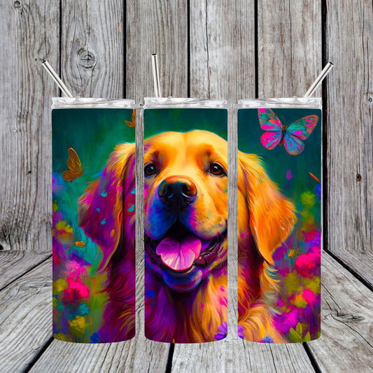 20 oz Stainless Steel Sublimated Tumbler Golden Retriever