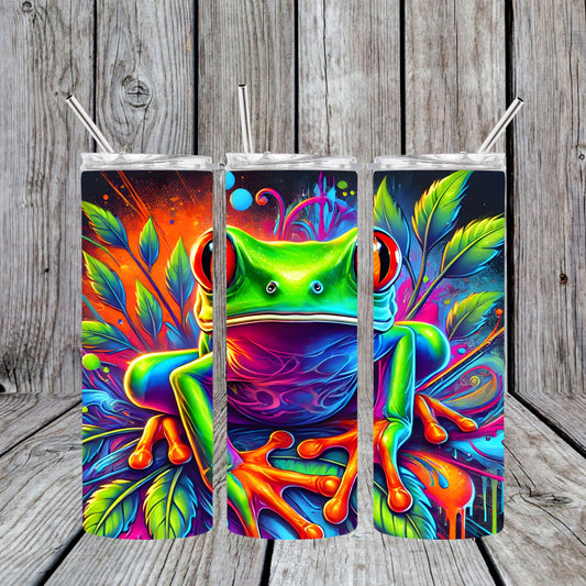 Stainless Stee Sublimated Tumbler Red Eye Tree Frog