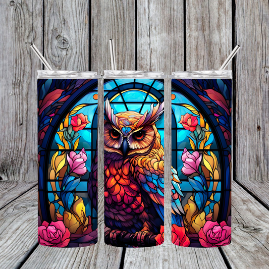 Stainless Steel Sublimated Tumbler Owl