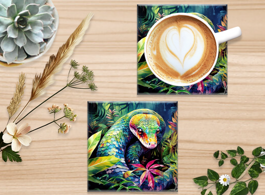 Cup Coasters Pack Of Two Snake