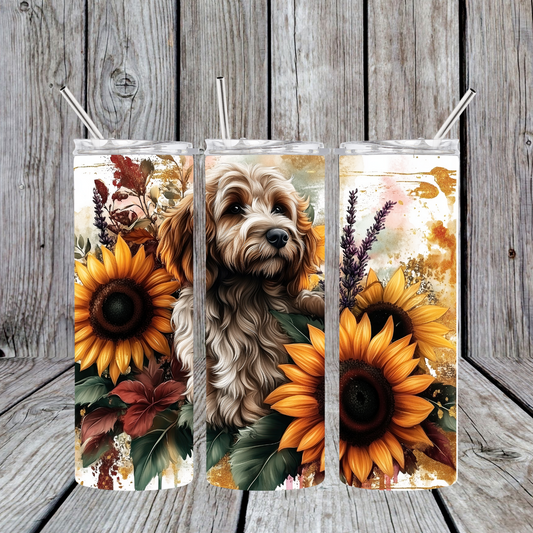 20 oz Stainless Steel Sublimated Tumbler Goldendoodle