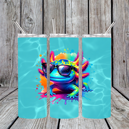 Stainless Steel Sublimated Tumbler Watercolor Axolotl