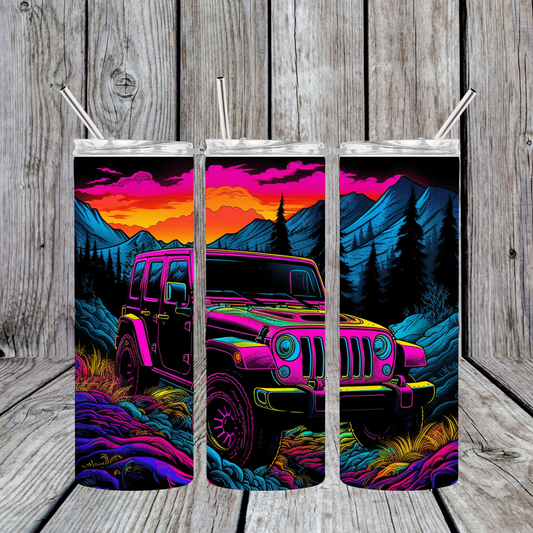 Stainless Steel Sublimated Tumbler Jeep